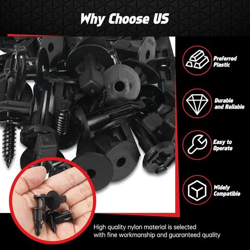 OTUAYAUTO 155PCS Universal Nylon Single Headed Christmas Tree Style Bumper Fastener Clips - Car Truck Pickup Body Fender Shield Retainers Rivets Assortment of Door Panel Push Pins with Removal Tool in Saudi Arabia