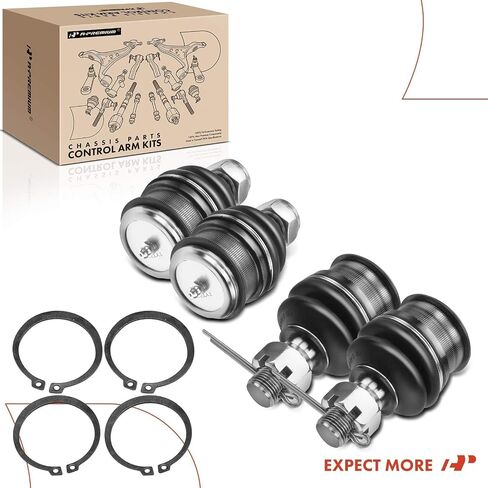 مجموعة A-Premium من 4 ، مجموعة مفاصل الكرة العلوية والسفلية الأمامية ، متوافقة مع Ford F-150 F-250 F-100 Bronco Chevrolet K10 (Pickup & Suburban) K5 Blazer V10 Suburban Dodge Ramarger W100 Pickup GMC Jimmy in Saudi Arabia