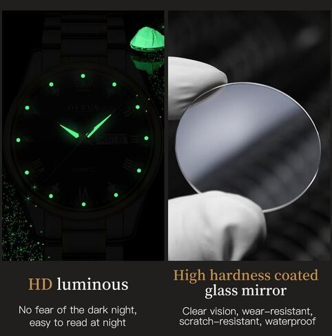 OLEVS Couple Quartz Watch Luminous Calendar Date Business Formal Luxury Men's and Women's Watch Waterproof Casual Stainless Steel Couple Wedding Romantic Watch 2 Pieces in Saudi Arabia