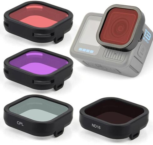 ND Filter Lens Lens for GoPro Hero 13 Black Accessories ، 4 Pack Go Pro Filter Kit ND8 ، ND16 ، ND32 ، ND64 ، الكثافة المحايدة متعددة الكثافة GO PRO 13 Filters Pack Class HD in Kuwait