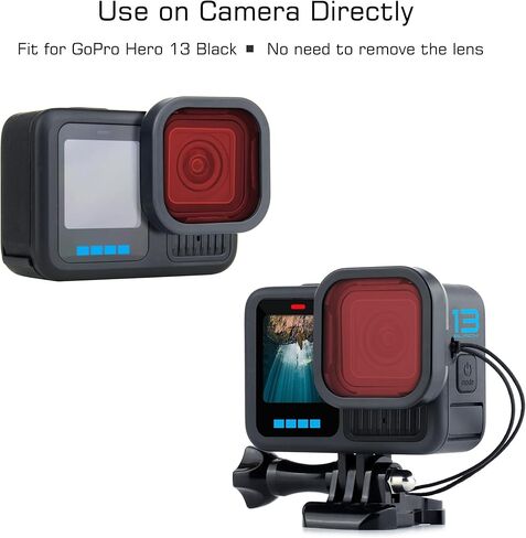ND Filter Lens Lens for GoPro Hero 13 Black Accessories ، 4 Pack Go Pro Filter Kit ND8 ، ND16 ، ND32 ، ND64 ، الكثافة المحايدة متعددة الكثافة GO PRO 13 Filters Pack Class HD in Kuwait