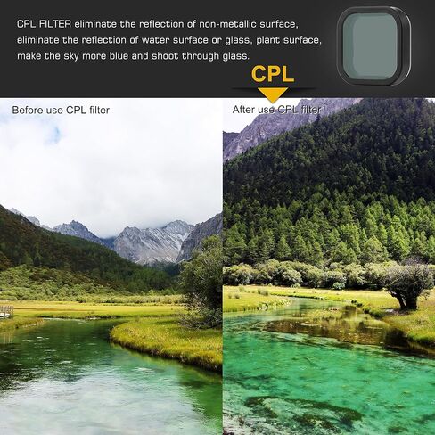 ND Filter Lens Lens for GoPro Hero 13 Black Accessories ، 4 Pack Go Pro Filter Kit ND8 ، ND16 ، ND32 ، ND64 ، الكثافة المحايدة متعددة الكثافة GO PRO 13 Filters Pack Class HD in Kuwait