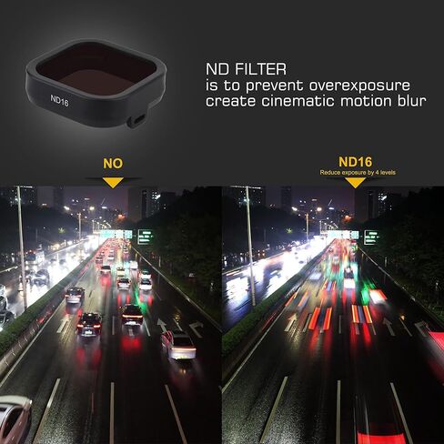 ND Filter Lens Lens for GoPro Hero 13 Black Accessories ، 4 Pack Go Pro Filter Kit ND8 ، ND16 ، ND32 ، ND64 ، الكثافة المحايدة متعددة الكثافة GO PRO 13 Filters Pack Class HD in Kuwait