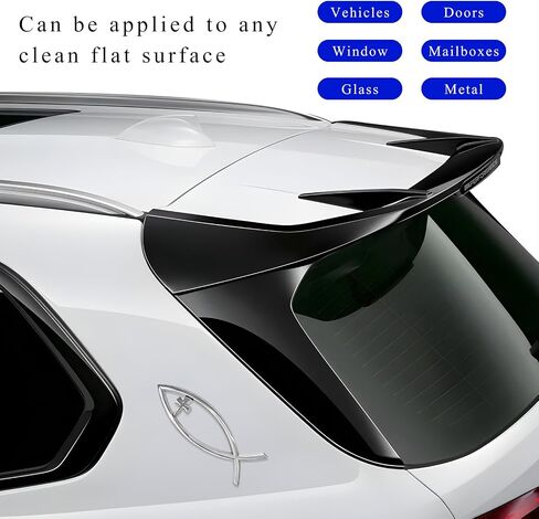 Christian Cross Fish Car Emblem, Large Jesus Fish Cross Auto Emblem Badge Bumper Sticker, Weatherproof Christian Fish Symbol Ichthus Cross Emblem Decal for Most Vehicles (Silver) in Saudi Arabia