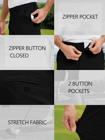 Mens Golf Pants Lightweight Quick Dry Hiking Pants 30"/32"/34" Stretch Breathable Work Pants Waterproof Casual Trousers in Kuwait