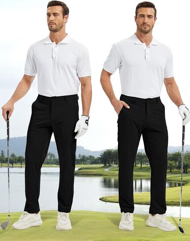 Mens Golf Pants Lightweight Quick Dry Hiking Pants 30"/32"/34" Stretch Breathable Work Pants Waterproof Casual Trousers in Kuwait