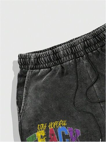 Men's Vintage Graphic Shorts Distressed Washed Summer Athletic Casual Track Shorts in Saudi Arabia