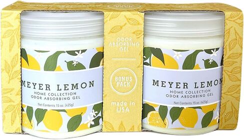 Home Fragrance Odor Absorbing Gel - Air Freshener Absorbs and Eliminates Odors in Bathrooms, Cars, Boats, RVs - Made with Essential Oils - Meyer Lemon (Pack of 2) in Saudi Arabia
