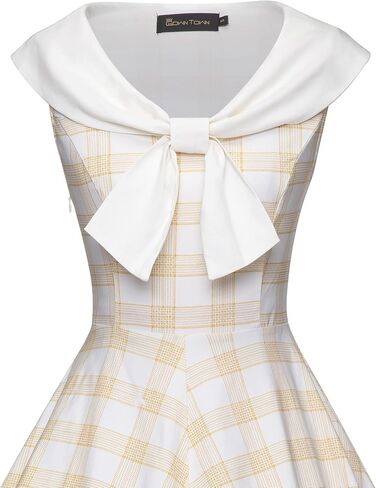 GownTown Women's Retro Style Bowknot Casual Party Swing Dress with Pocket in Saudi Arabia