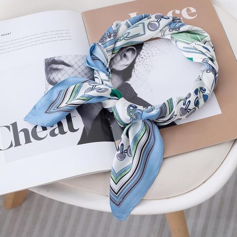Head Scarf Hair Neck Scarves For Women Purse Bag Scarfs For Handbags Silky Long Thin Satin Headscarf Fashion 27.5"x27.5" in Saudi Arabia