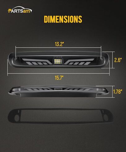 Partsam Eagle-Wing LED 3rd Third Third Brake Light مع استبدال Strobe لـ 07-13 Silverado/Sierra 1500 2500HD 3500HD ، Red/Whith High Mount الخلفي CAB ROOK LAMP in Saudi Arabia