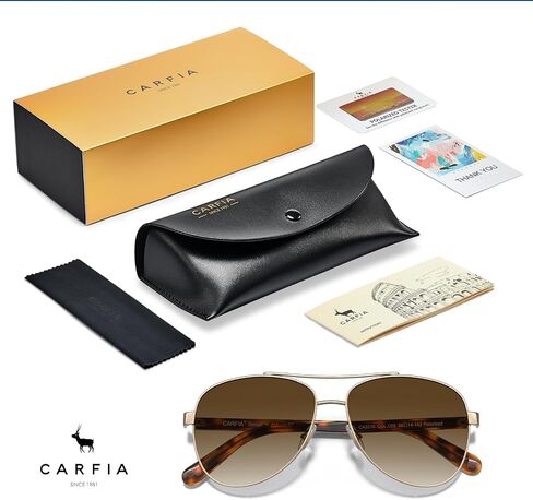 Carfia Pilot نظارة شمسية مستقطبة للرجال حماية UV400 ، أذرع السلحفاة CA3216 in Kuwait
