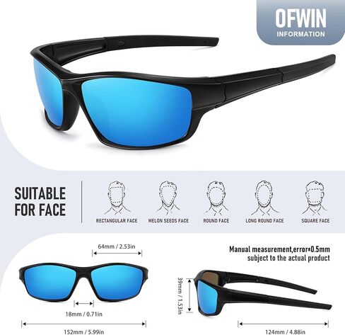 نظارة شمسية رياضية مستقطبة للرجال النساء يقودون ركوب الدراجات في الصيد حول نظارات الشمس UV400 الحماية in Kuwait