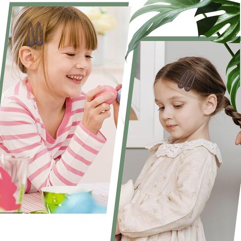 30 PCS Metal Snap Clips ، 4.8cm/1.9inch Clips Frosted Snap Clips ، Hairpins Prety Candy Hairpins Longlip Drop Shape Barrettes للفتيات (الأسود) in Kuwait