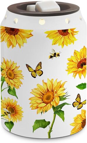 Sunflower Wax Melt Warmer, Farmhouse Sunflower Decor, Housewarming Gifts for Women, Electric Ceramic Wax Warmer for Bathroom Kitchen Home in Kuwait