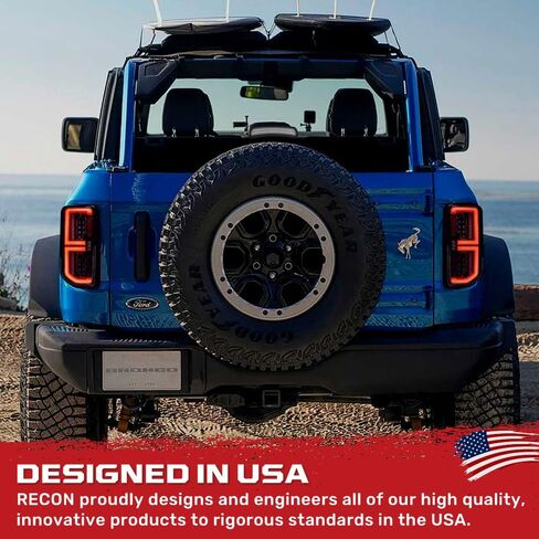 RECON Fits Bronco 21-24 - Ultra High Power Red LED 3rd Brake Light Kit - Multiple Lens Smoked or Clear (CLEAR LENS) in Saudi Arabia