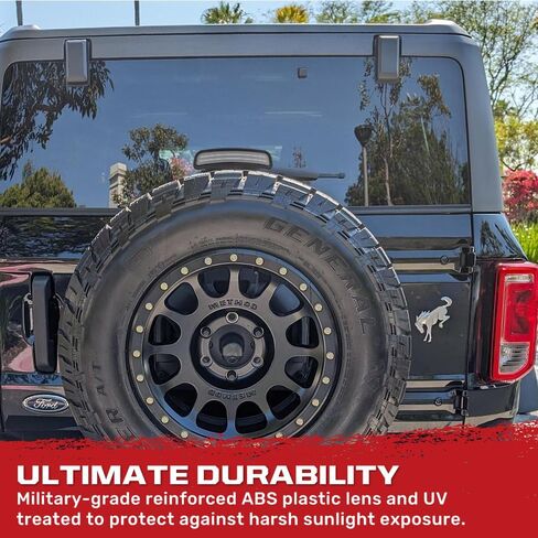 RECON Fits Bronco 21-24 - Ultra High Power Red LED 3rd Brake Light Kit - Multiple Lens Smoked or Clear (CLEAR LENS) in Saudi Arabia