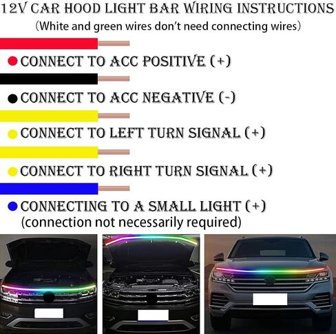 شريط ضوء غطاء محرك السيارة LED ، 59 بوصة LED شريط الضوء أثناء النهار ، مرنة أضواء الشريط LED ، وذيل ذيل Tail Turn Lights أضواء الفرامل للسيارات in Kuwait