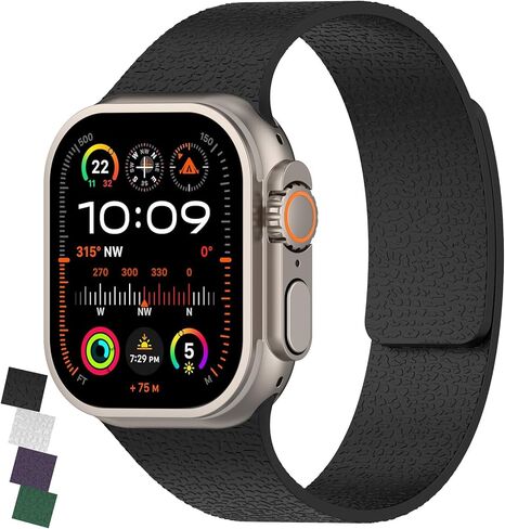 CCSmall Magnetic Silicone Band for Apple Watch 40mm 38mm 41mm 44mm 45mm 42mm 49mm Women Men, Soft Wristband Waterproof Replacement Sport Clasp Strap for iWatch Bands 9 8 7 6 5 4 3 2 1 SE Ultra in Saudi Arabia