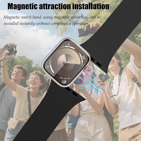 CCSmall Magnetic Silicone Band for Apple Watch 40mm 38mm 41mm 44mm 45mm 42mm 49mm Women Men, Soft Wristband Waterproof Replacement Sport Clasp Strap for iWatch Bands 9 8 7 6 5 4 3 2 1 SE Ultra in Saudi Arabia