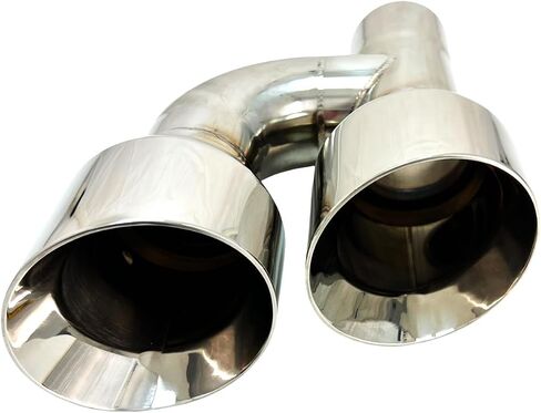 Exhaust Tip 2.25" Inlet 4.00 Outlet 12.00 WD-SE40012-225-HP-SS Dual Quad Double Wall Sideway Slant Angle Polished 304 Stainless Steel Wesdon Exhaust Tip in Saudi Arabia