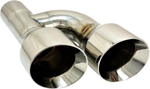 Exhaust Tip 2.25" Inlet 4.00 Outlet 12.00 WD-SE40012-225-HP-SS Dual Quad Double Wall Sideway Slant Angle Polished 304 Stainless Steel Wesdon Exhaust Tip in Saudi Arabia