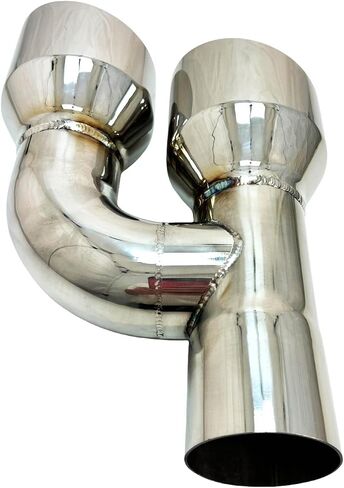 Exhaust Tip 2.25" Inlet 4.00 Outlet 12.00 WD-SE40012-225-HP-SS Dual Quad Double Wall Sideway Slant Angle Polished 304 Stainless Steel Wesdon Exhaust Tip in Saudi Arabia