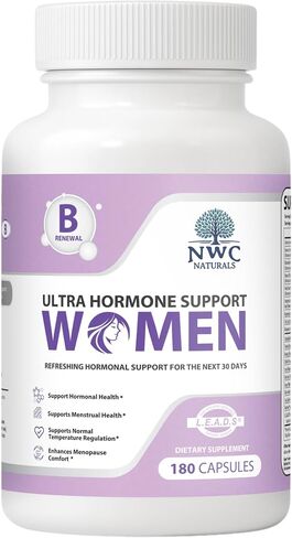 NWC Naturals Ultra-Hormone Support Formula B – Hormone Harmony for Women & Daily Hormone Balance for Women, 180 Capsules – Plant-Based Support with Organic B-Vitamins, Adaptogens & L.E.A.D.S. System in Saudi Arabia