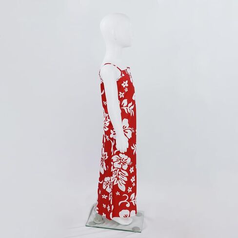 Women's Costume Hawaiian Beach Dress Bold Red Floral Midi Halloween Cosplay Dresses in Saudi Arabia