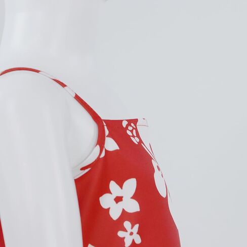 Women's Costume Hawaiian Beach Dress Bold Red Floral Midi Halloween Cosplay Dresses in Saudi Arabia