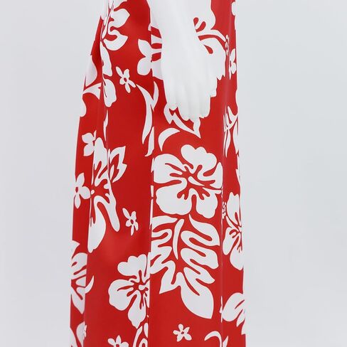Women's Costume Hawaiian Beach Dress Bold Red Floral Midi Halloween Cosplay Dresses in Saudi Arabia