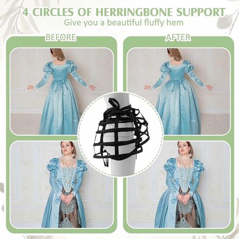 Hercicy Pannier Petticoat Women, Victorian Bustle Cages Hoop Skirt Petticoat for Women Under Dress, Halloween Party Costume in Saudi Arabia