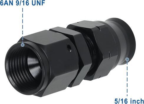 LokoCar 8AN Female Flare to 1/2" Compression Hardline Fitting Aluminum Black 2Pcs in Saudi Arabia