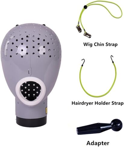 HOMEGOAL Hair Dryer Fresh Wig Head Dryer Wig Stand Wig Holder Mannequin Head, Drying Wig From Inside to Outside, Quickly, Easily, For Lace Wig Scalp Cap Net (Dark Grey) in Kuwait