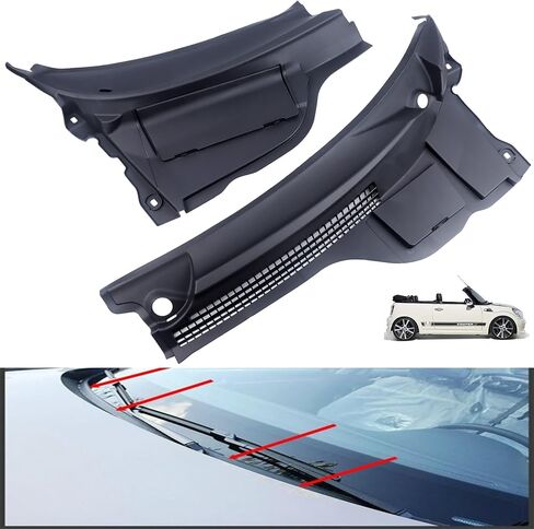 MUCO New 2PCS Front Windshield Cowl Cover Panel 51132751210 Compatible with 2007-2015 Mini Cooper R57 R56 R55 Windshield Wiper Vent Cowl Cover Grille in Saudi Arabia