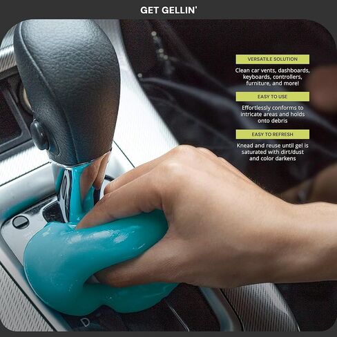 Car Cleaning Gel, Automotive Dust Car Crevice Cleaner, Slime Auto Air Vent and Interior Detail Removal, Car Putty and Keyboard Cleaner (1-Pack, Unscented) in Kuwait