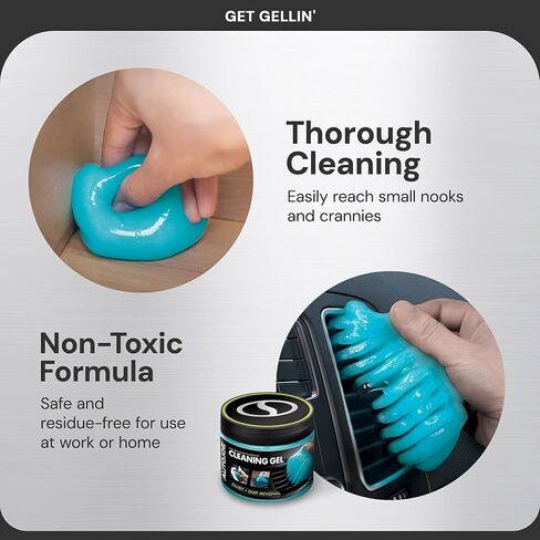 Car Cleaning Gel, Automotive Dust Car Crevice Cleaner, Slime Auto Air Vent and Interior Detail Removal, Car Putty and Keyboard Cleaner (1-Pack, Unscented) in Kuwait
