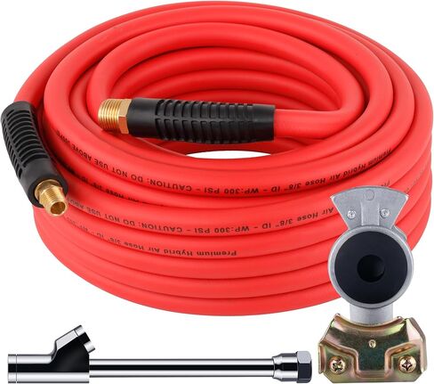 Truck Tire Inflator Kit, 3/8" x 50FT Hybrid Air Hose with 1/4" Chuck and 1/2" NPT Universal Gladhand Connection (350PSI Max Working Pressure) in Saudi Arabia