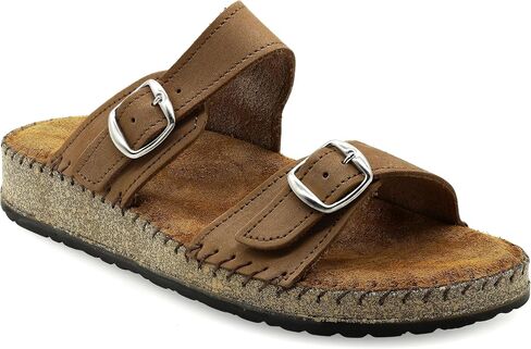 Emmanuela Comfortable Leather Flat Sandals for Women, Greek Style Leather Open Toe Women's Sandals, Adjustable Buckle Quality Sliders with Arch Support and Cushioned Insole in Saudi Arabia