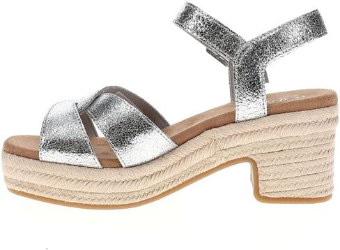 TOMS WOMENS ISLA METALLIC PEEP FORTING BLATCH CLACK SANDALS CASALAD MID MID CHEEL 2-3 " - Silver in Kuwait
