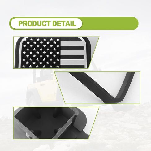 Rubber Trailer Hitch Dust Plug Square Mouth Protection Cover Traction Cover Trailer Hook Dust Plug Fit for RV SUV and Cars (American Flag Silver) in Saudi Arabia