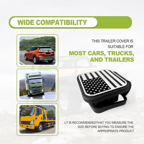 Rubber Trailer Hitch Dust Plug Square Mouth Protection Cover Traction Cover Trailer Hook Dust Plug Fit for RV SUV and Cars (American Flag Silver) in Saudi Arabia
