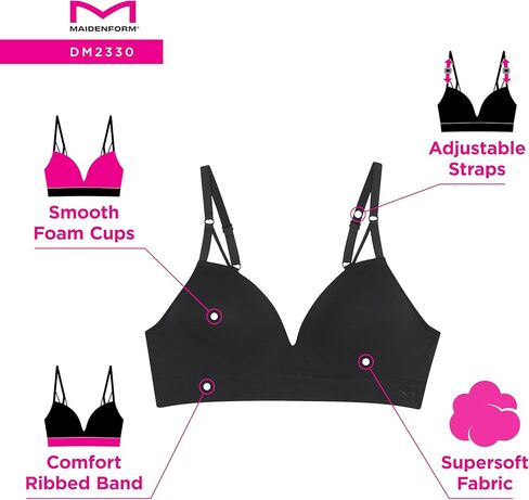 Maidenform Women's M, Seamless Foam, Wireless Bra with Sweetheart Neckline in Saudi Arabia