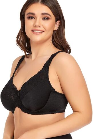 Women's Bras Sexy Lace Full Coverage Plus Size Underwire Non Padded Minimizer in Saudi Arabia