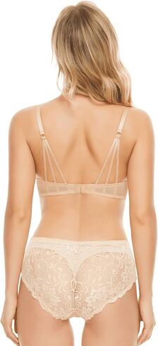 Deyllo Women's Push Up Strappy Lace Underwire Padded Bra Add One Cup in Kuwait