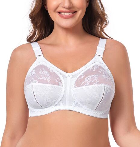TELIMUSSTO Women's Full Coverage Wirefree Bra, Plus Size Support Minimizer Bra, Non Padded Comfort Everyday Bra in Saudi Arabia