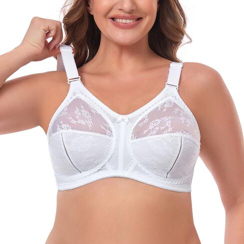 TELIMUSSTO Women's Full Coverage Wirefree Bra, Plus Size Support Minimizer Bra, Non Padded Comfort Everyday Bra in Saudi Arabia