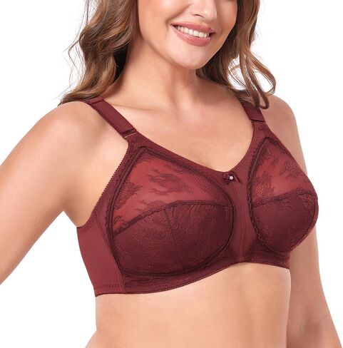 TELIMUSSTO Women's Full Coverage Wirefree Bra, Plus Size Support Minimizer Bra, Non Padded Comfort Everyday Bra in Saudi Arabia