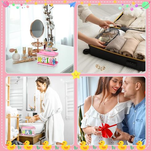 خطاب تشنيل أكياس مكياج صافية ، حقيبة شعر وردية وردية preppy تشنيل تصحيح حقيبة مستحضرات السفر مع مقبض السوست in Kuwait