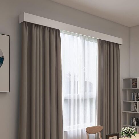 zshine Four-in-One Curtain Pelmet with Double Rails Decorative Panel and Optional Smart Light Belts Ceiling Mounting Customize Length for Living Room Bedroom Kitchen Room… in Kuwait